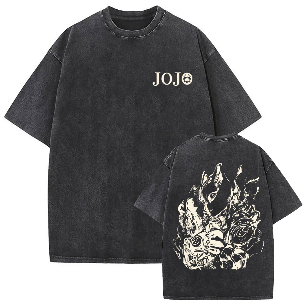 Jojo Anime Merchandise - Футболка унисекс оверсайз с круглым вырезом
